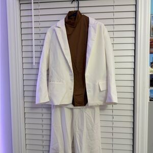 White Suit Dance Costume Set w/ Brown Leotard (Luvamia + Weissman)